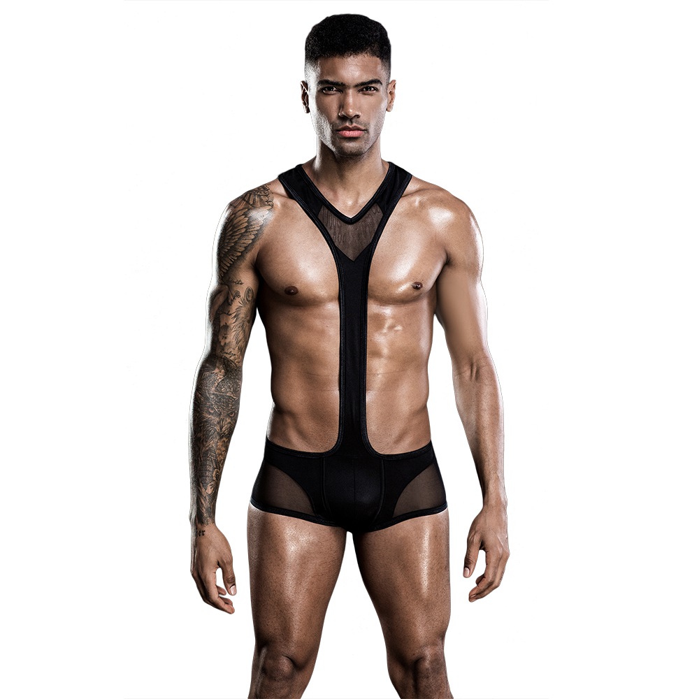 Mens Cutout Mesh Sexy Bodysuit – 7253